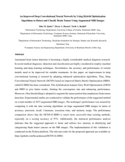 An Improved Deep Convolutional Neural Network by Using Hybrid
  Optimization Algorithms to Detect and Classify Brain Tumor Using Augmented
  MRI Images