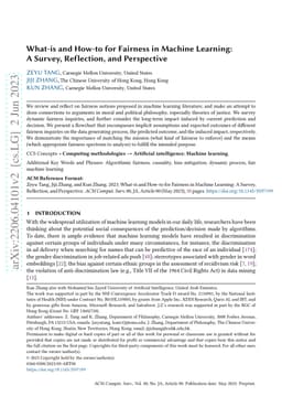 What-is and How-to for Fairness in Machine Learning: A Survey,
  Reflection, and Perspective