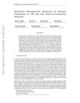 Diffusion probabilistic modeling of protein backbones in 3D for the
  motif-scaffolding problem