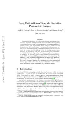 Deep Estimation of Speckle Statistics Parametric Images