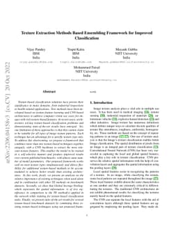 Texture Extraction Methods Based Ensembling Framework for Improved
  Classification