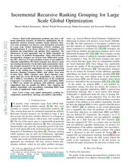 Incremental Recursive Ranking Grouping for Large Scale Global
  Optimization