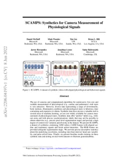 SCAMPS: Synthetics for Camera Measurement of Physiological Signals