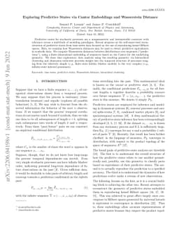 Exploring Predictive States via Cantor Embeddings and Wasserstein
  Distance