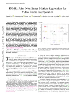 JNMR: Joint Non-linear Motion Regression for Video Frame Interpolation
