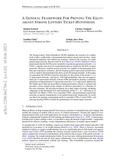 A General Framework For Proving The Equivariant Strong Lottery Ticket
  Hypothesis
