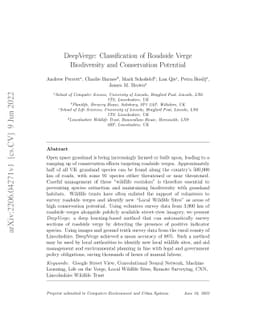 DeepVerge: Classification of Roadside Verge Biodiversity and
  Conservation Potential