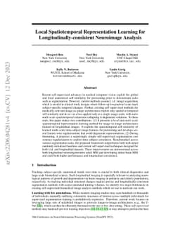 Local Spatiotemporal Representation Learning for
  Longitudinally-consistent Neuroimage Analysis