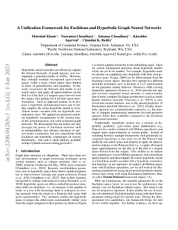 A Unification Framework for Euclidean and Hyperbolic Graph Neural
  Networks