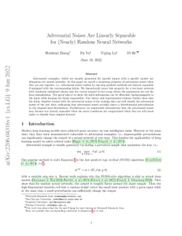 Adversarial Noises Are Linearly Separable for (Nearly) Random Neural
  Networks