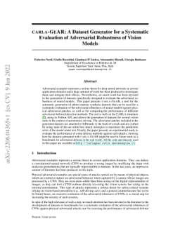 CARLA-GeAR: a Dataset Generator for a Systematic Evaluation of
  Adversarial Robustness of Vision Models