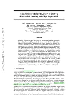 HideNseek: Federated Lottery Ticket via Server-side Pruning and Sign
  Supermask