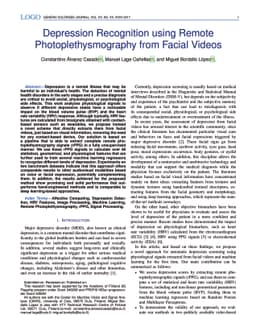 Depression Recognition using Remote Photoplethysmography from Facial
  Videos