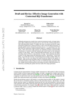 Draft-and-Revise: Effective Image Generation with Contextual
  RQ-Transformer