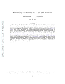 Individually Fair Learning with One-Sided Feedback