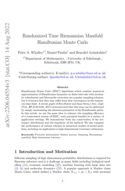 Randomized Time Riemannian Manifold Hamiltonian Monte Carlo
