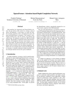 SparseFormer: Attention-based Depth Completion Network