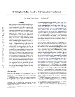 Revisiting End-to-End Speech-to-Text Translation From Scratch