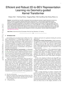Efficient and Robust 2D-to-BEV Representation Learning via
  Geometry-guided Kernel Transformer