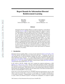 Regret Bounds for Information-Directed Reinforcement Learning