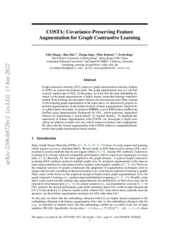 COSTA: Covariance-Preserving Feature Augmentation for Graph Contrastive
  Learning