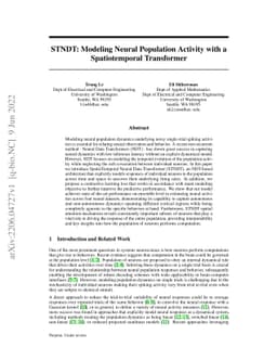 STNDT: Modeling Neural Population Activity with a Spatiotemporal
  Transformer