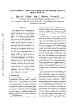 A Neural Network Architecture for Program Understanding Inspired by
  Human Behaviors