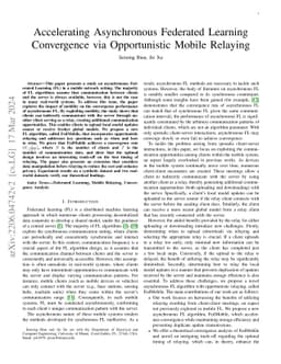 Accelerating Asynchronous Federated Learning Convergence via
  Opportunistic Mobile Relaying