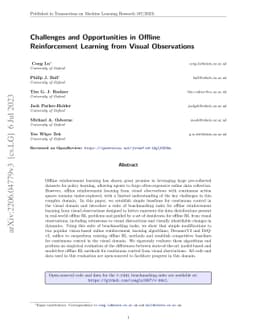 Challenges and Opportunities in Offline Reinforcement Learning from
  Visual Observations