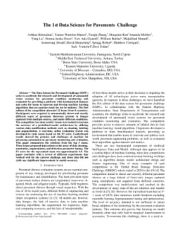 The 1st Data Science for Pavements Challenge