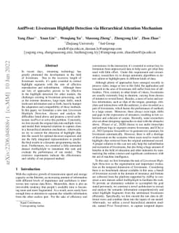 AntPivot: Livestream Highlight Detection via Hierarchical Attention
  Mechanism