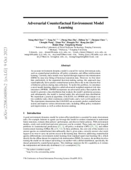 Adversarial Counterfactual Environment Model Learning