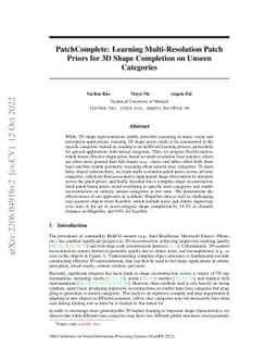 PatchComplete: Learning Multi-Resolution Patch Priors for 3D Shape
  Completion on Unseen Categories