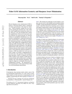 Fisher SAM: Information Geometry and Sharpness Aware Minimisation