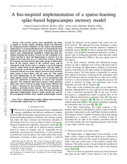 A bio-inspired implementation of a sparse-learning spike-based
  hippocampus memory model