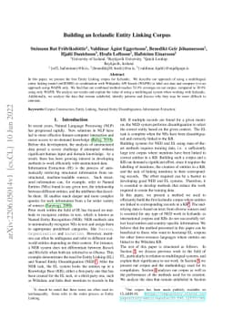 Building an Icelandic Entity Linking Corpus