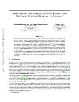 Image Generation with Multimodal Priors using Denoising Diffusion
  Probabilistic Models