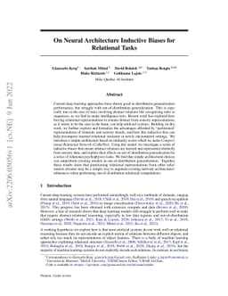 On Neural Architecture Inductive Biases for Relational Tasks