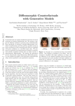 Diffeomorphic Counterfactuals with Generative Models