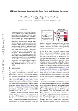 REKnow: Enhanced Knowledge for Joint Entity and Relation Extraction