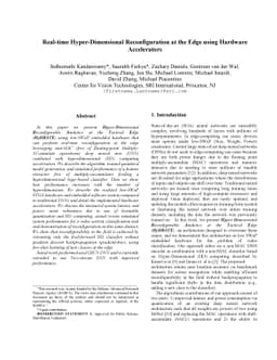 Real-time Hyper-Dimensional Reconfiguration at the Edge using Hardware
  Accelerators