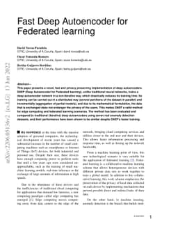 Fast Deep Autoencoder for Federated learning