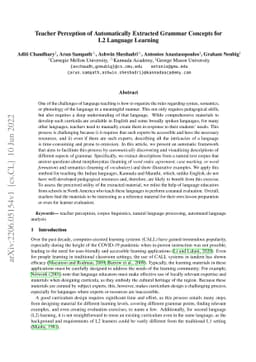 Teacher Perception of Automatically Extracted Grammar Concepts for L2
  Language Learning