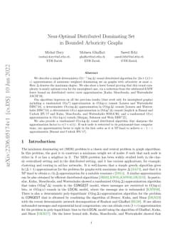Near-Optimal Distributed Dominating Set in Bounded Arboricity Graphs