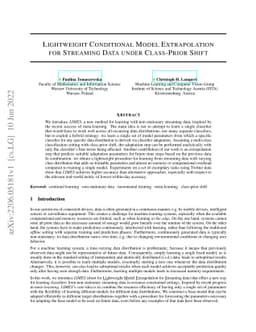 Lightweight Conditional Model Extrapolation for Streaming Data under
  Class-Prior Shift