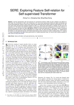 SERE: Exploring Feature Self-relation for Self-supervised Transformer