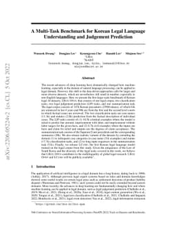 A Multi-Task Benchmark for Korean Legal Language Understanding and
  Judgement Prediction