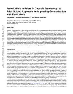 From Labels to Priors in Capsule Endoscopy: A Prior Guided Approach for
  Improving Generalization with Few Labels