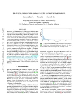 Learning Imbalanced Datasets with Maximum Margin Loss