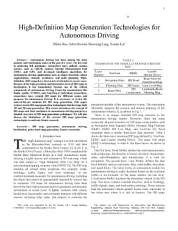 High-Definition Map Generation Technologies For Autonomous Driving